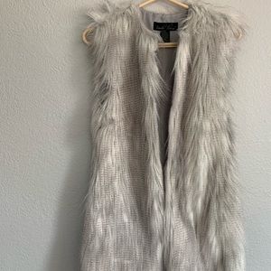 Long faux fur vest